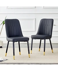 Streamdale 2 Black Pu Dining and Living Room Chairs (Set of 2)