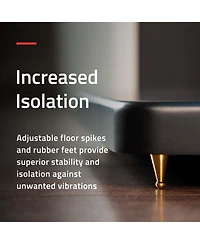 Fluance Floor Speaker Stands for Surround Sound and Bookshelf Speakers with Solid Construction, Adjustable Floor Spikes, Rubber Isolation Feet