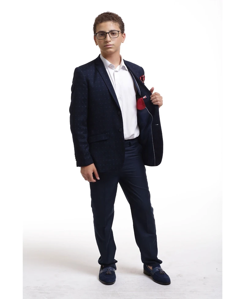 Elie Balleh Boys Navy Slim Fit Classic Sports Coat