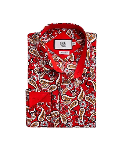 Elie Balleh Big Boys Paisley Sport Slim Fit Shirt