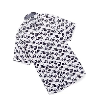 Elie Balleh Big Boys Blue Floral Button-Down Slim Fit Short Sleeve Shirt