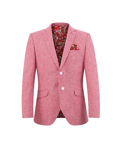 Elie Balleh Boys Pink Slim Fit Clasic Melange Jacket
