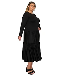 L I V D Plus Eliana Tiered Midi Dress