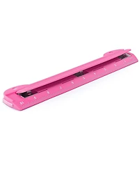 3 Hole Punch Pink, Portable Puncher for Ring Binder, Sheets Capacity, Removable Chip Tray, 10” Ruler School, Office, 1 Pc-by Enday