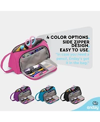 Enday Big Capacity Pencil Case, 3 Compartments Bags with Zipper, Large Pouch, Cute Case Organizer, Zipper Pouches