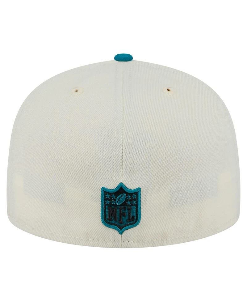 New Era Men's White/Teal Jacksonville Jaguars Main 59FIFTY Fitted Hat