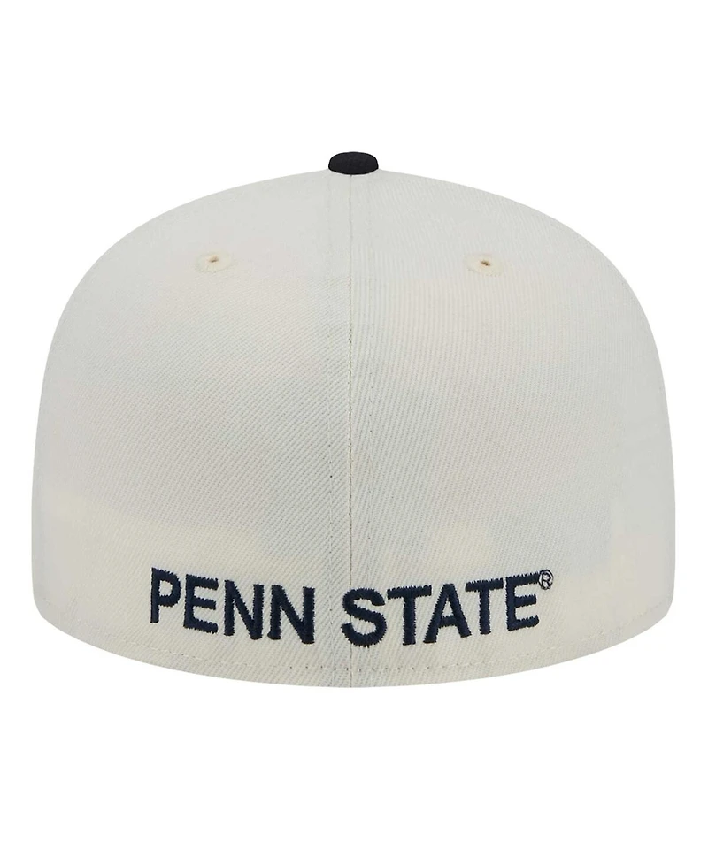 New Era Men's Cream Penn State Nittany Lions Chrome 59FIFTY Fitted Hat