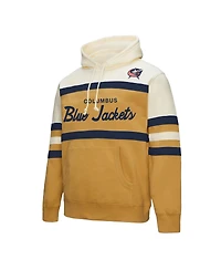 Mitchell & Ness Men's Gold/Cream Columbus Blue Jackets Head Coach Pullover Hoodie