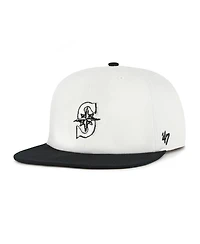 '47 Brand Women's White/Black Seattle Mariners Foundation Captain Snapback Hat
