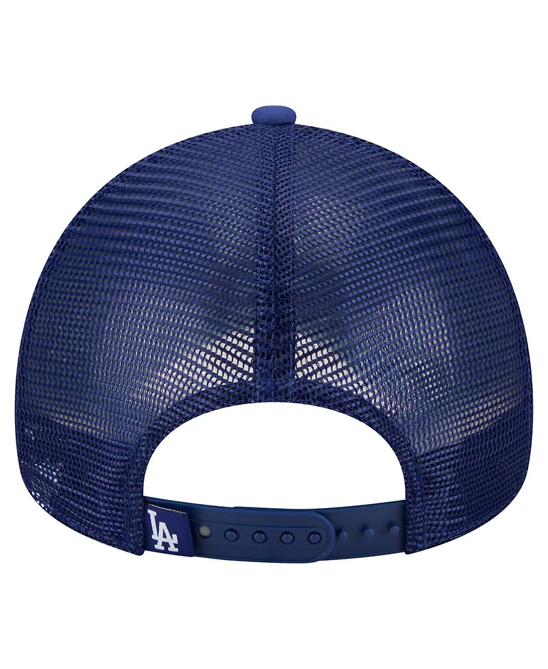 New Era Men's White/Royal Los Angeles Dodgers Trucker A-Frame 9FORTY Adjustable Hat