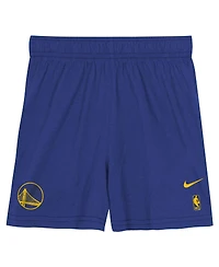 Nike Big Boys and Girls 2-Piece Royal Golden State Warriors Practice T-Shirt Shorts Set