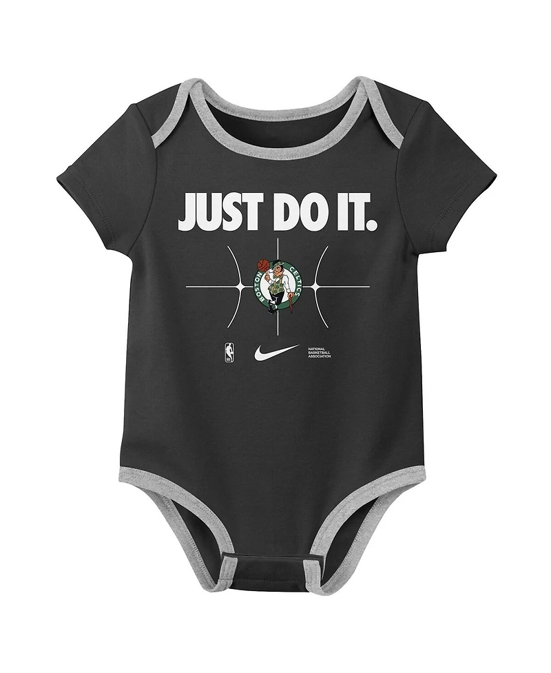 Nike Newborn 2-Pack Kelly Green/Black Boston Celtics Just Do It Bodysuit Set