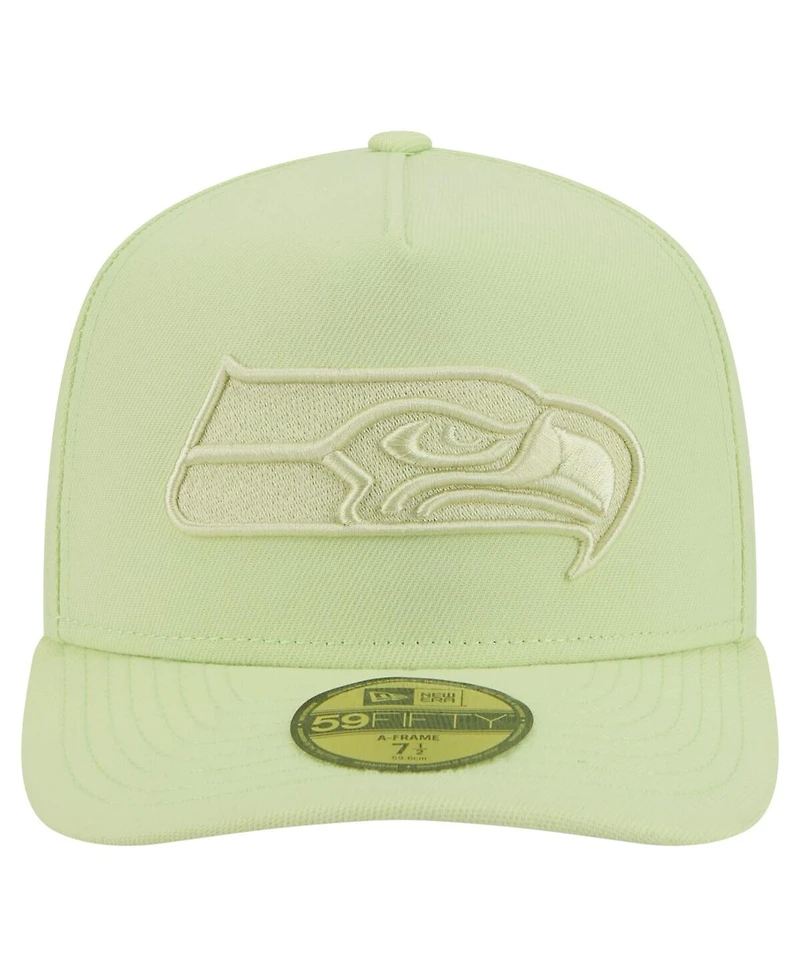 New Era Men's Green Seattle Seahawks Color Pack A-Frame 59FIFTY Fitted Hat