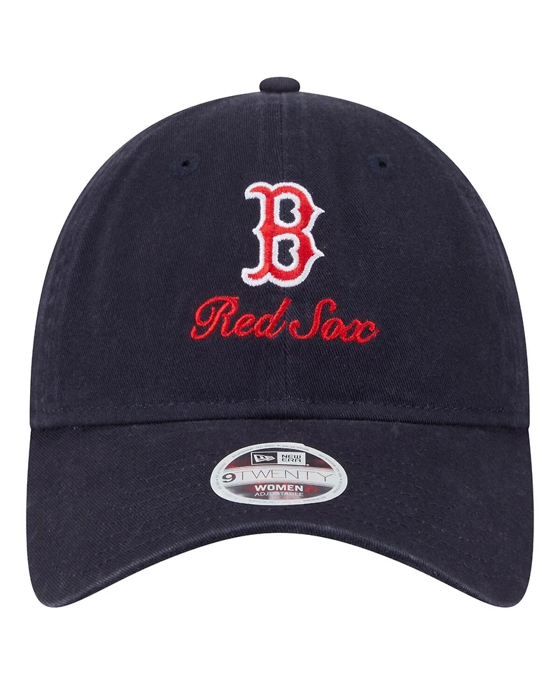 New Era Women's Navy Boston Red Sox Preppy Team 9TWENTY Adjustable Hat