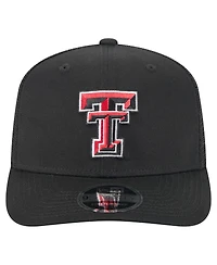 New Era Men's Black Texas Tech Red Raiders Primary 9SEVENTY Trucker Stretch Snap Hat