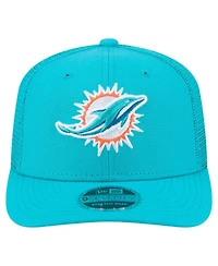 New Era Men's Aqua Miami Dolphins Main Trucker 9SEVENTY Stretch Snap Hat