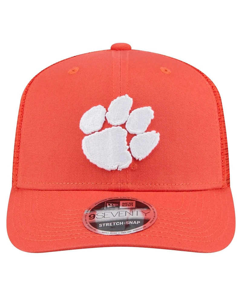 New Era Men's Orange Clemson Tigers Primary 9SEVENTY Trucker Stretch Snap Hat