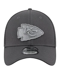 New Era Men's Graphite Kansas City Chiefs Main 39THIRTY Flex Hat