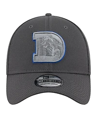 New Era Men's Graphite Denver Broncos Throwback Logo Main 39THIRTY Flex Hat