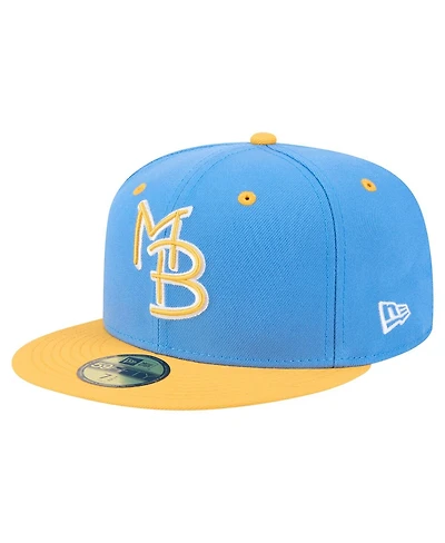 New Era Men's Blue/Yellow Myrtle Beach Pelicans Authentic Collection 59FIFTY Fitted Hat