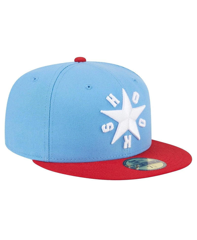 New Era Men's Light Blue Corpus Christi Hooks Authentic Collection 59FIFTY Fitted Hat