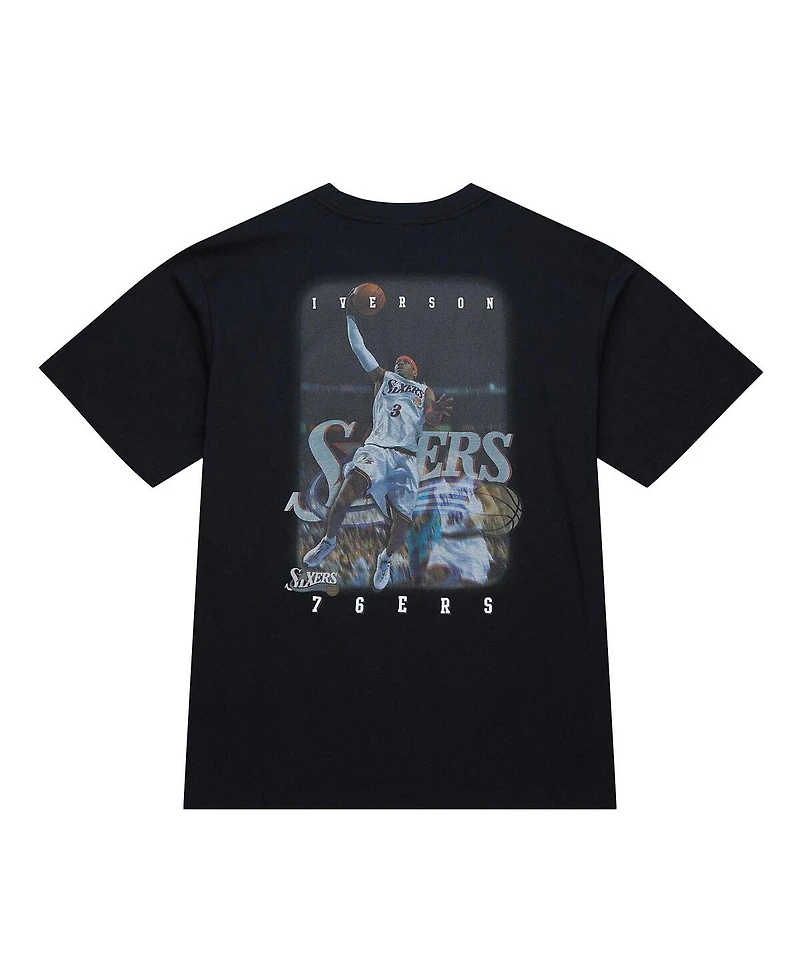 Mitchell & Ness Men's Allen Iverson Black Philadelphia 76ers Hardwood Classics Nba Legends T-Shirt