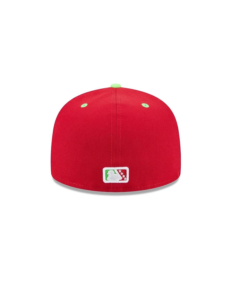 New Era Men's Red Akron RubberDucks Theme Nights 59FIFTY Fitted Hat
