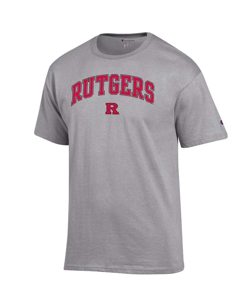 Champion Men's Heather Gray Rutgers Scarlet Knights Arch Over Logo T-Shirt