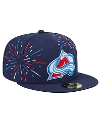 New Era Men's Navy Colorado Avalanche Americana Fireworks 59FIFTY Fitted Hat