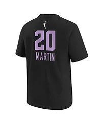 Nike Big Boys and Girls Kate Martin Eclipse Black Golden State Valkyries Explorer Edition Name Number T-Shirt