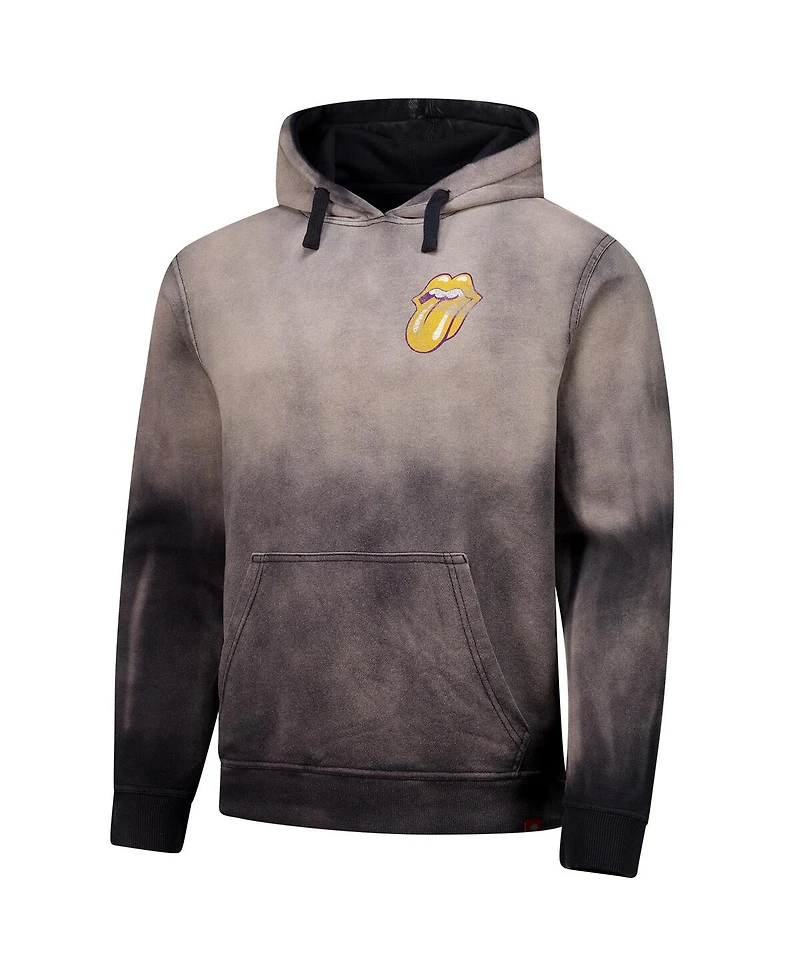 Sportiqe Men's and Women's Gray Rolling Stones x Los Angeles Lakers Collab Pullover Hoodie