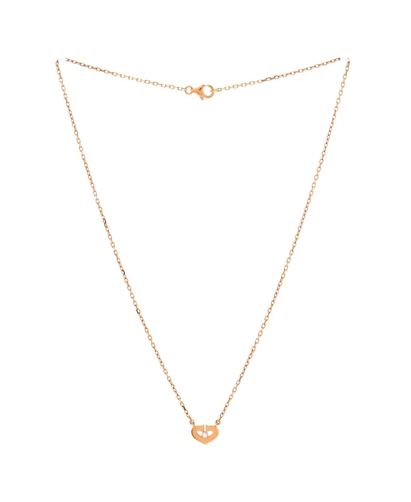 Pre-Owned Cartier Xs C Heart de Cartier Pendant Necklace 18K Rose Gold with Diamond
