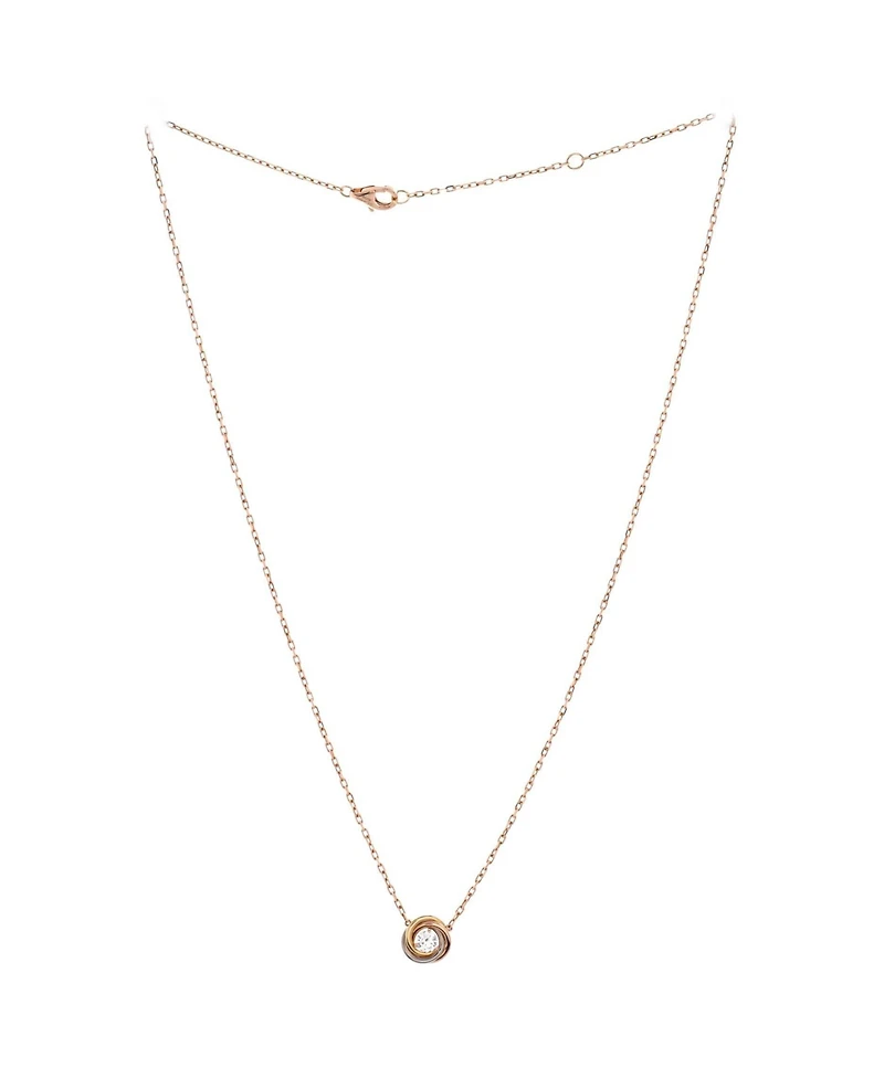 Pre-Owned Cartier Trinity Diamond Pendant Necklace 18K Tricolor Gold and Diamond