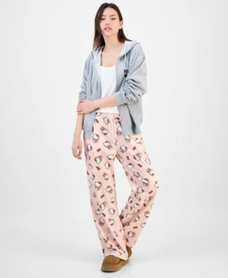 Love Tribe Juniors Hello Kitty Full Zip Hoodie Hello Kitty Allover Print Drawstring Pants