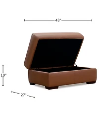Ashlinn 43" Leather Storage Bench Ottoman, Exclusively at Macy's