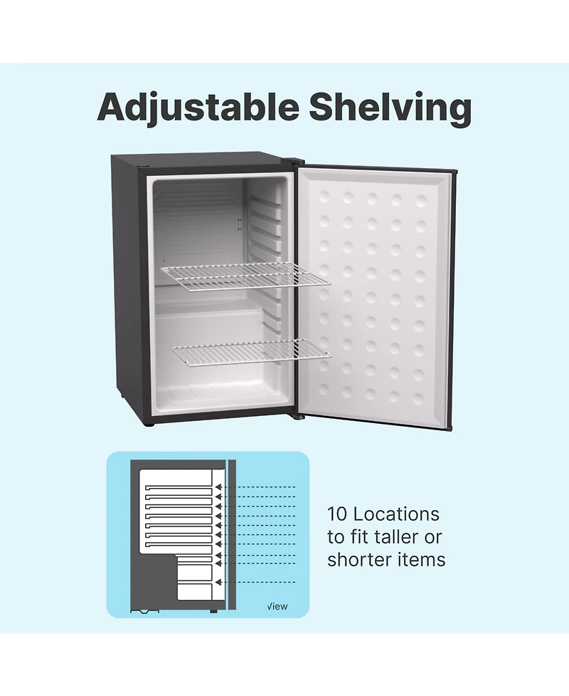 SnowLion Premium 65L Solid Door 2.3 Cu.ft. Freestanding Under-Counter Mini Fridge in Black