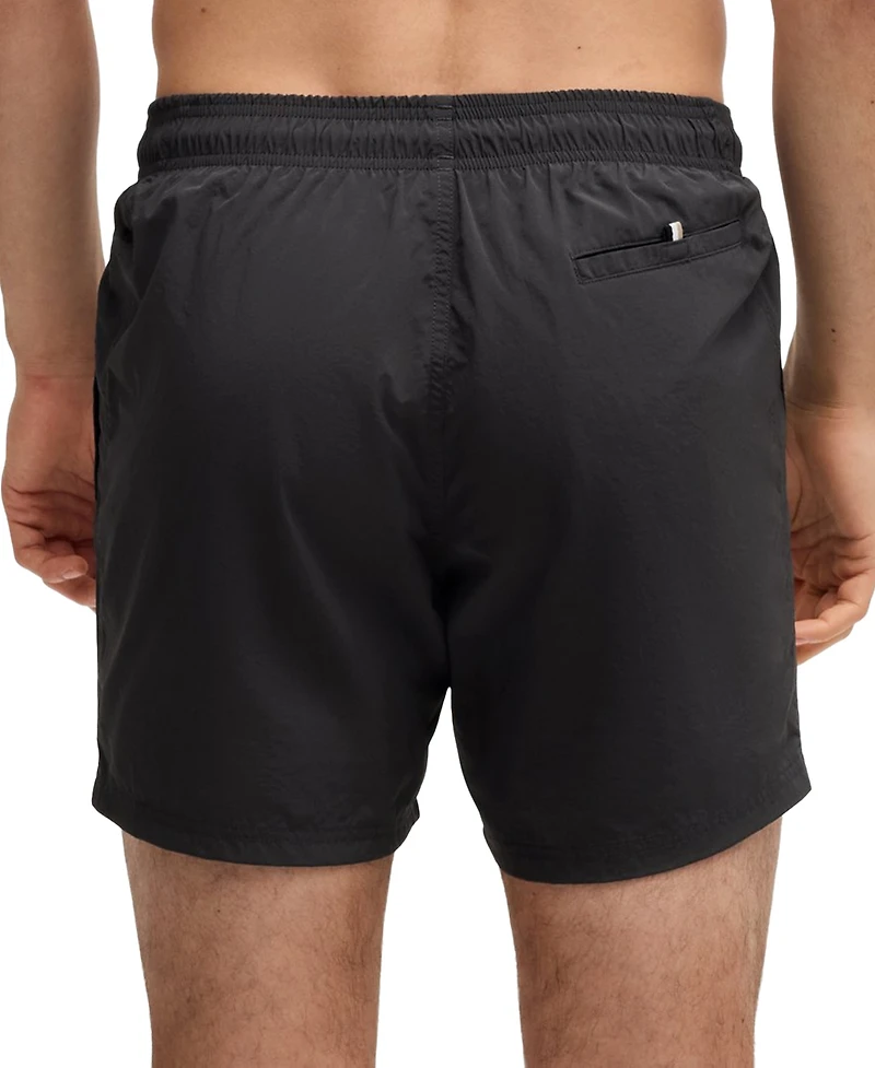 Boss by Hugo Men's Vertical Logo Print Swim Shorts