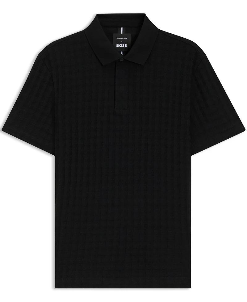 Porsche x Boss Mercerized Cotton Houndstooth Polo shirt