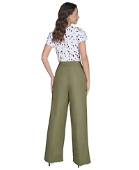 Calvin Klein Petite High-Rise Wide-Leg Pants
