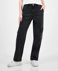 Madden Girl Juniors' Super High-Rise Cargo Skater Jeans