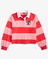 Tommy Hilfiger Big Girls Cotton Rugby Stripe Sweatshirt