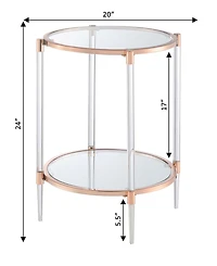 Convenience Concepts 20" Royal Crest 2 Tier Acrylic Glass End Table