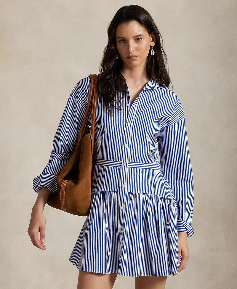 Polo Ralph Lauren Women's Striped Cotton Paneled Shirtdress