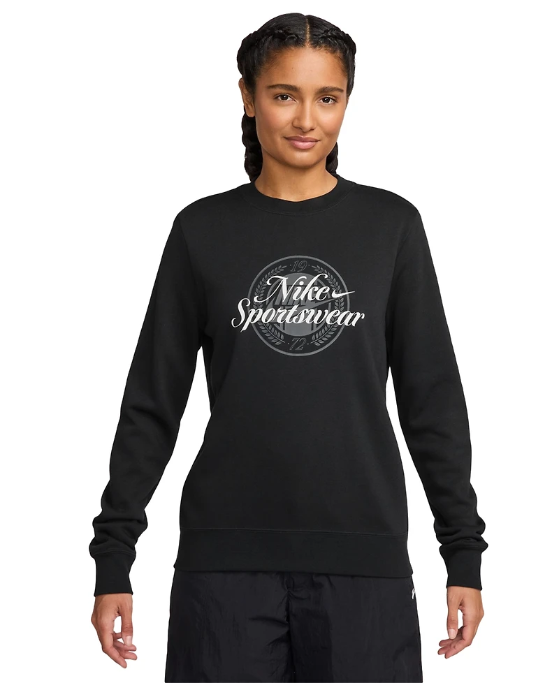 Nike Sportswear Women's Club Fleece Graphic Crewneck Sweatshirt