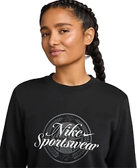 Nike Sportswear Women's Club Fleece Graphic Crewneck Sweatshirt