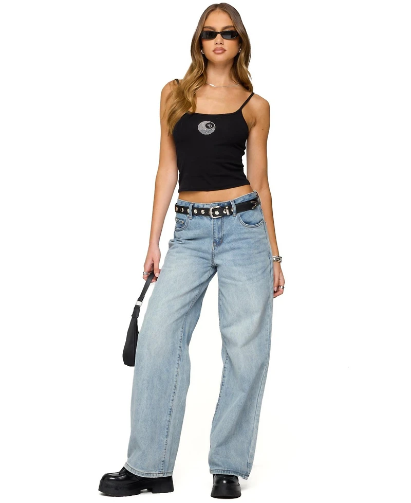 Edikted Women's Rhinestone Magic 8 Tank Top