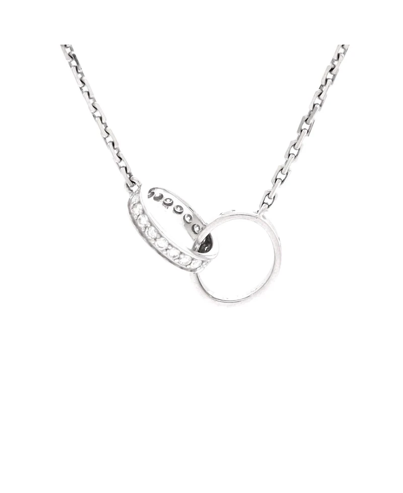Pre-Owned Cartier Love Interlocking Necklace 18K White Gold and Diamonds