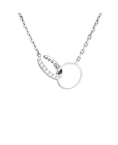 Pre-Owned Cartier Love Interlocking Necklace 18K White Gold and Diamonds