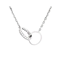 Pre-Owned Cartier Love Interlocking Necklace 18K White Gold and Diamonds