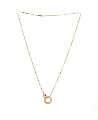 Pre-Owned Cartier Love Interlocking Pave Necklace 18K Rose Gold and Diamonds